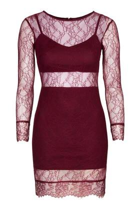 Topshop Petite Lace Layer Dress