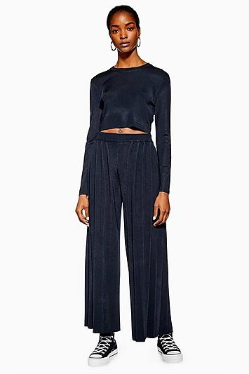 Topshop *knitted Wide Leg Trousers By Boutique
