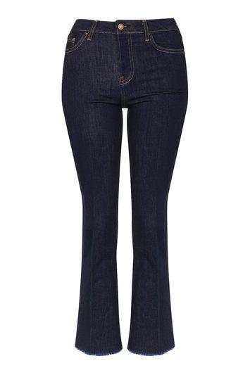 Topshop Moto Raw Hem Crop Kick Flared Jeans