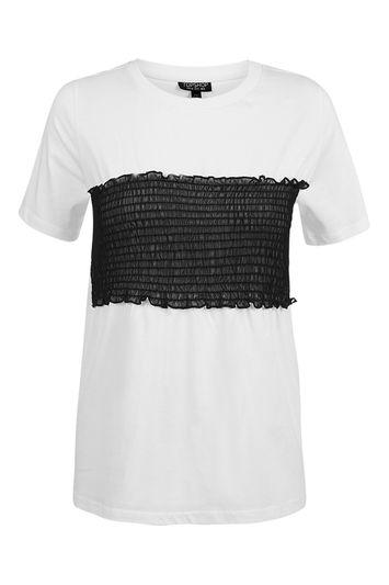 Topshop Tall Mesh Sheering Tee