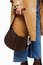 Topshop Brown Crocodile Shoulder Bag