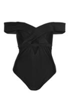 Topshop *fuller Bust Bardot Swimsuit By Wolf & Whistle