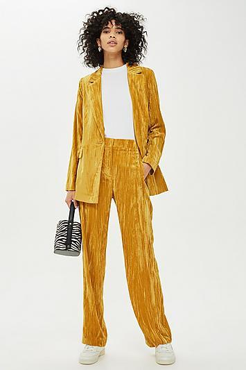 Topshop Crinkle Velvet Trousers