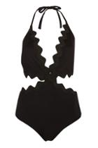 Topshop *black Cut Out Swimsuit By Rare