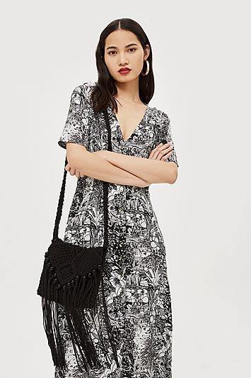 Topshop Monochrome Midi Dress