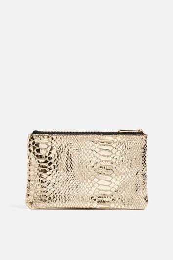 Topshop Peppa Snake Effect Zip Top Purse