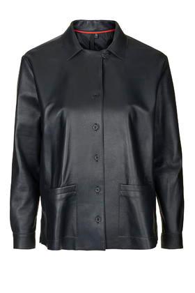 Topshop Leather Shirt Jacket By Boutique