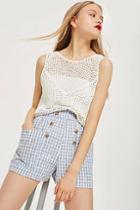 Topshop Gingham Broidery Shorts
