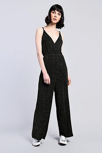 Topshop *metallic Thread Jumpsuit By Glamorous
