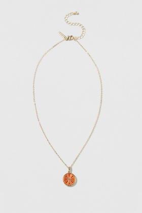 Topshop Orange Rhinestone Necklace