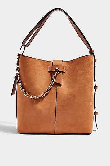 Topshop Heidi Tan Hobo Bag With Chain