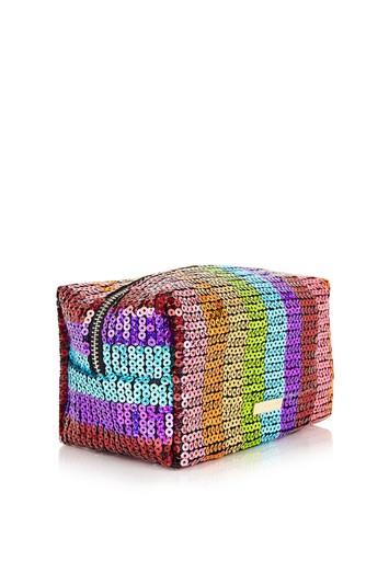Topshop *rainbow Sequin Make Up Bag By Skinnydip