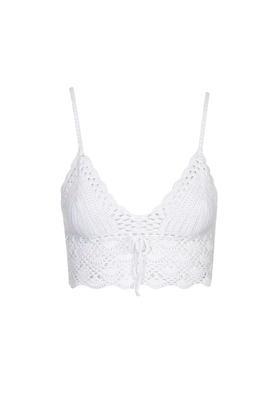 Topshop Hand Crochet Tie-front Bralet