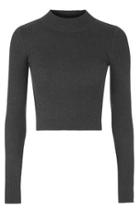 Topshop Wool Mix Rib Funnel Sweater