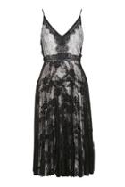 Topshop Mono Lace Pleated Midi Dress