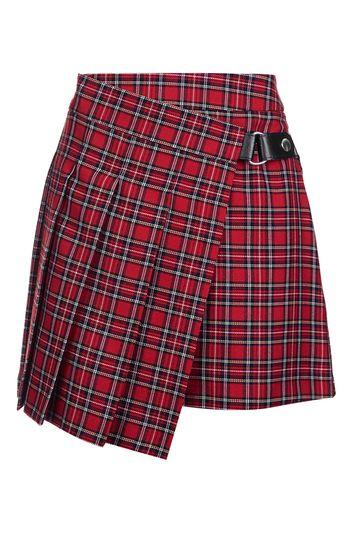 Topshop Punky Check Kilt Style Skirt