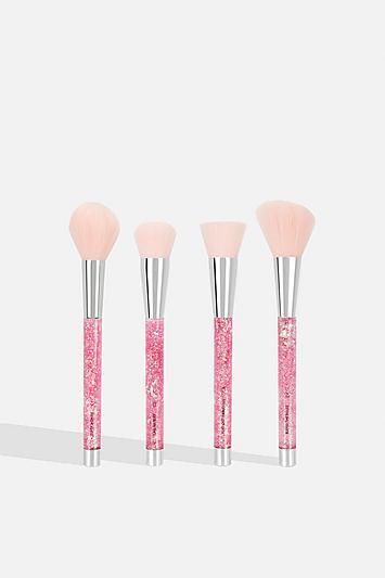 Topshop *pink Liquid Glitter Shut The Contour Brush Set By Skinnydip Beauty