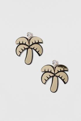 Topshop Palm Tree Drop Earrings