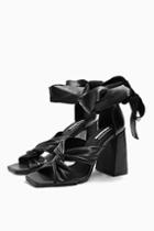 Topshop Revolve Leather Black High Sandals