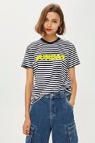 Topshop 'sunday' Striped T-shirt By Tee & Cake