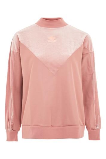 Topshop Velour Sweatshirt By Adidas Originals