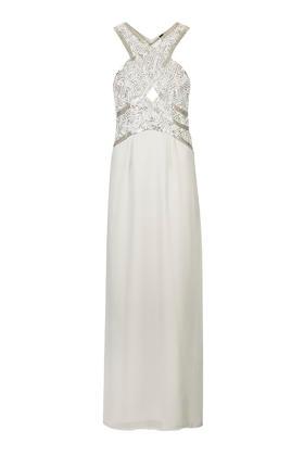 Topshop Embellished Cut-away Maxi Dress