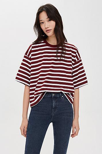 Topshop Stripe Boxy T-shirt