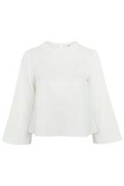 Topshop Textured Flared Sleeve Top