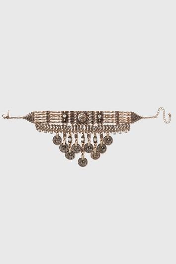 Topshop Coin Drop Choker Necklace
