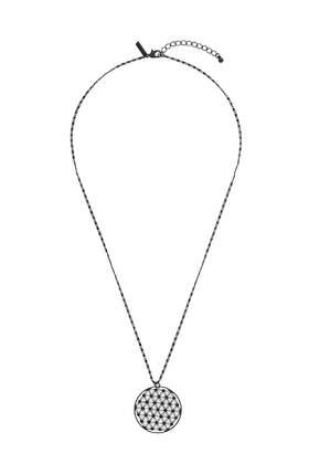 Topshop Black Filigree Disc Necklace