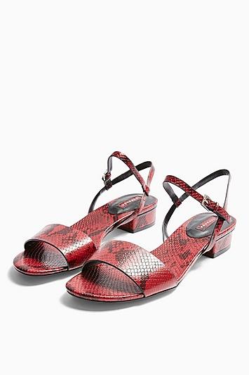Topshop Delta Burgundy Two Part Sandals