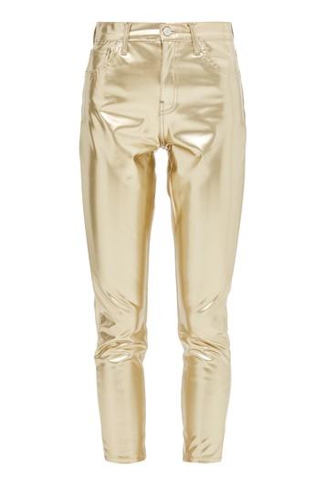 Topshop Moto Gold Vinyl Jamie Jeans