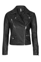 Topshop Tall Leather Biker Jacket