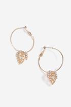 Topshop Rhinestone Charm Hoop Earrings