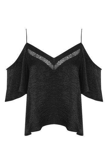 Topshop Cold Shoulder Lace Insert Camisole Top