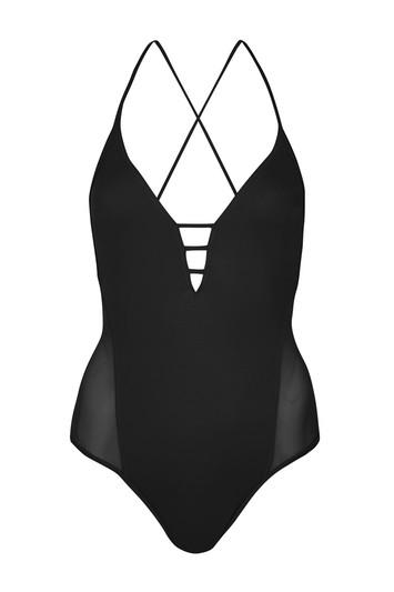 Topshop Strap Mesh Swimsuit
