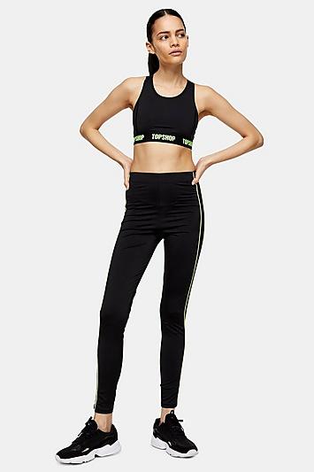 Topshop Neon Branded Sports Crop Top