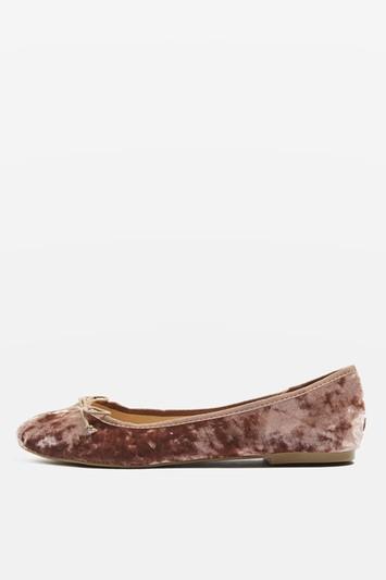 Topshop Vision Velvet Ballet Pumps