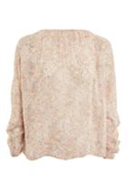 Topshop Ruched Shoulder Pom Pom Blouse
