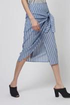 Topshop Stripe Tie Front Skirt By Boutique