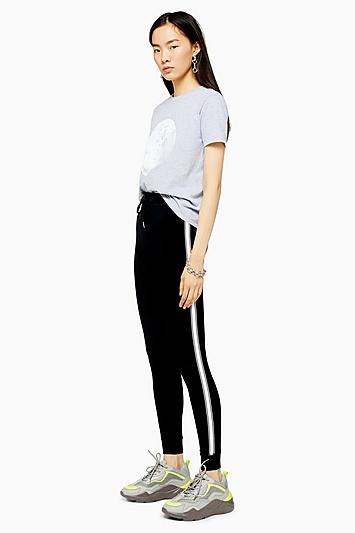 Topshop Tall Black Side Stripe Joggers
