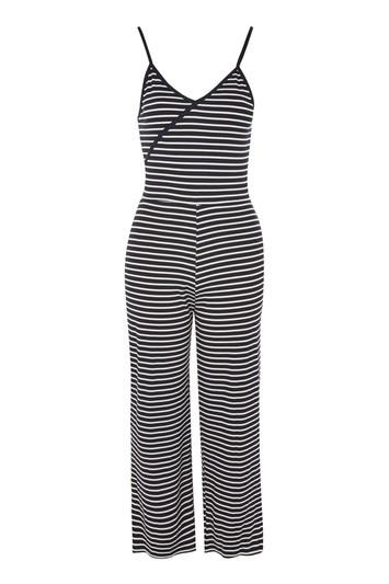 Topshop Petite Stripe Wrap Jumpsuit