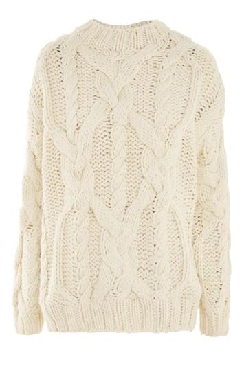 Topshop Hand Knit Cable Jumper