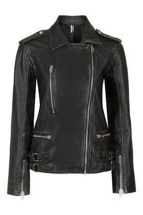 Topshop Tall Oversized Leather Jacket