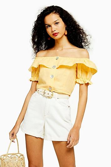 Topshop Bardot Button Through Blouse