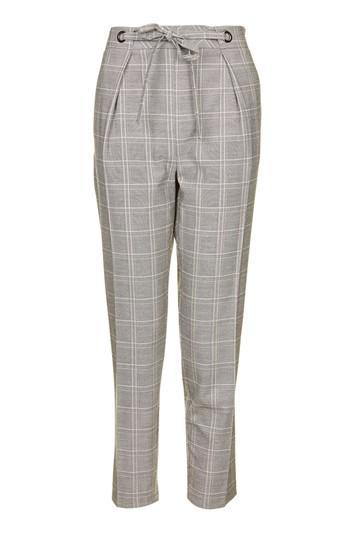 Topshop Tall Check Eyelet Peg Trousers