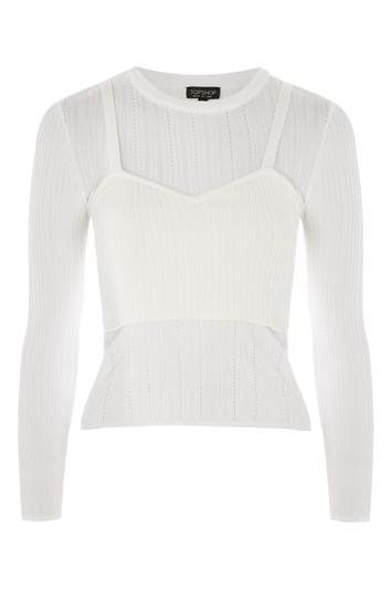 Topshop Corset Pointelle Top