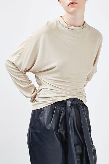 Topshop Batwing Funnel Neck Top By Boutique