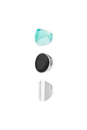 Topshop Chunky Glass And Resin Ring Multi-pack