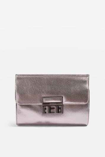 Topshop Metallic Clutch Bag